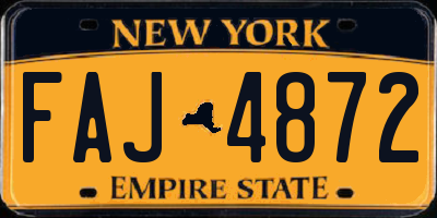 NY license plate FAJ4872