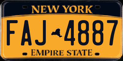 NY license plate FAJ4887
