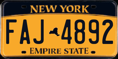 NY license plate FAJ4892
