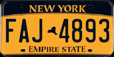 NY license plate FAJ4893