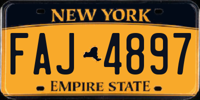 NY license plate FAJ4897