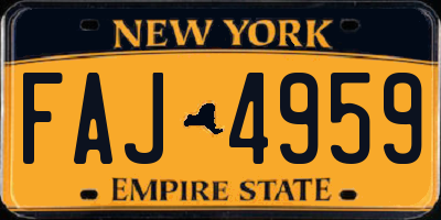 NY license plate FAJ4959