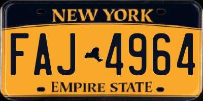 NY license plate FAJ4964