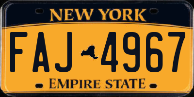 NY license plate FAJ4967