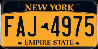 NY license plate FAJ4975