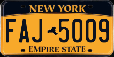 NY license plate FAJ5009