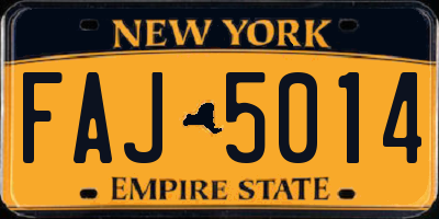 NY license plate FAJ5014