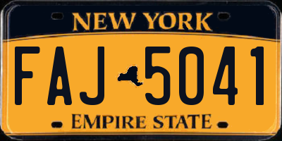 NY license plate FAJ5041
