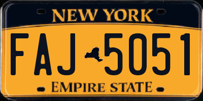 NY license plate FAJ5051