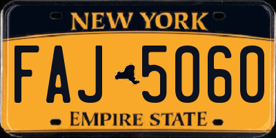 NY license plate FAJ5060