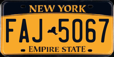 NY license plate FAJ5067