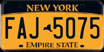 NY license plate FAJ5075