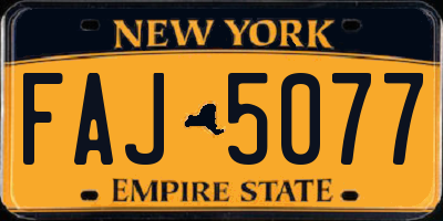 NY license plate FAJ5077