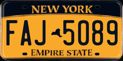 NY license plate FAJ5089