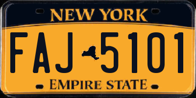 NY license plate FAJ5101