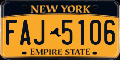 NY license plate FAJ5106