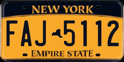 NY license plate FAJ5112