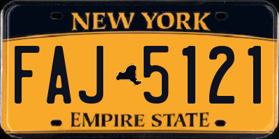 NY license plate FAJ5121