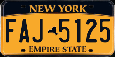 NY license plate FAJ5125