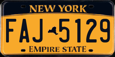 NY license plate FAJ5129
