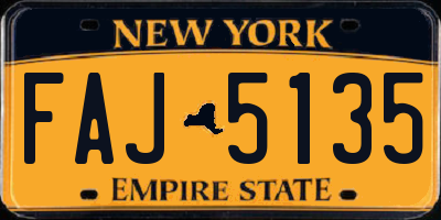 NY license plate FAJ5135