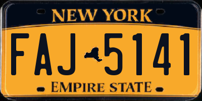 NY license plate FAJ5141