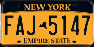 NY license plate FAJ5147