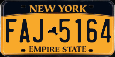 NY license plate FAJ5164