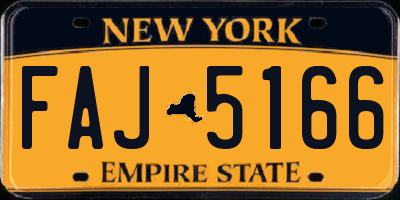 NY license plate FAJ5166