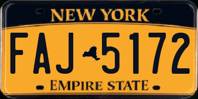 NY license plate FAJ5172