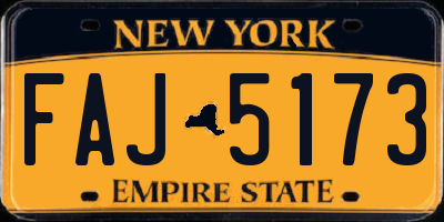 NY license plate FAJ5173