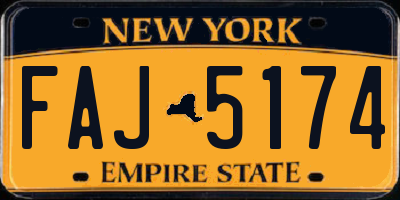 NY license plate FAJ5174