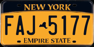 NY license plate FAJ5177