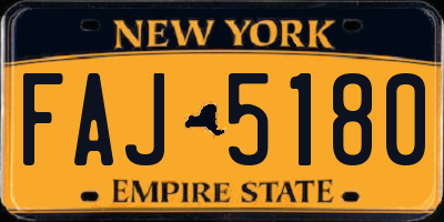 NY license plate FAJ5180