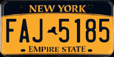 NY license plate FAJ5185