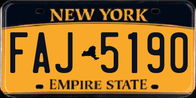 NY license plate FAJ5190