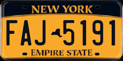 NY license plate FAJ5191