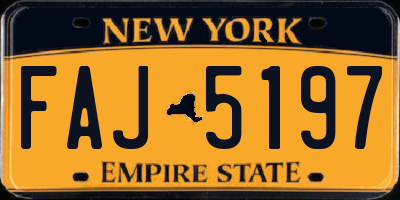 NY license plate FAJ5197
