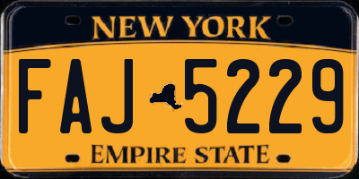 NY license plate FAJ5229