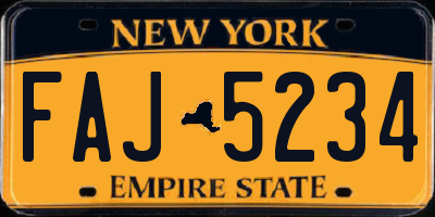 NY license plate FAJ5234