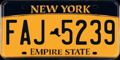 NY license plate FAJ5239