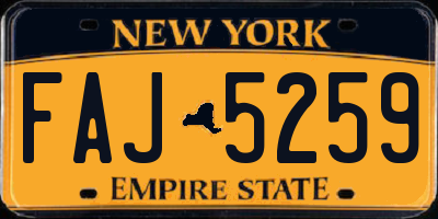 NY license plate FAJ5259