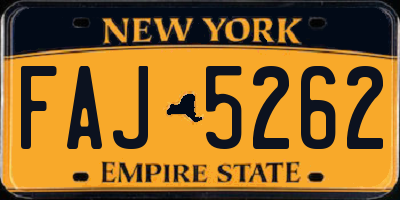 NY license plate FAJ5262