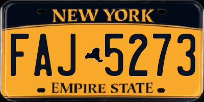 NY license plate FAJ5273