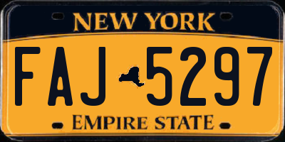 NY license plate FAJ5297