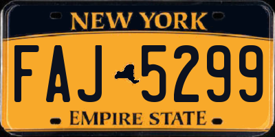NY license plate FAJ5299
