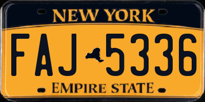 NY license plate FAJ5336