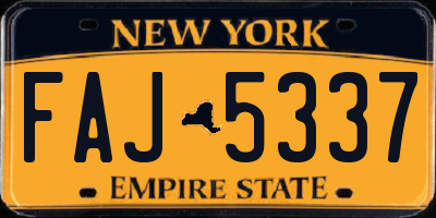NY license plate FAJ5337