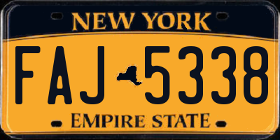 NY license plate FAJ5338