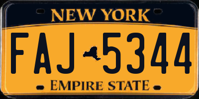 NY license plate FAJ5344